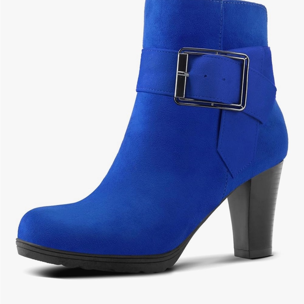 Chic Blue Heeled Boots